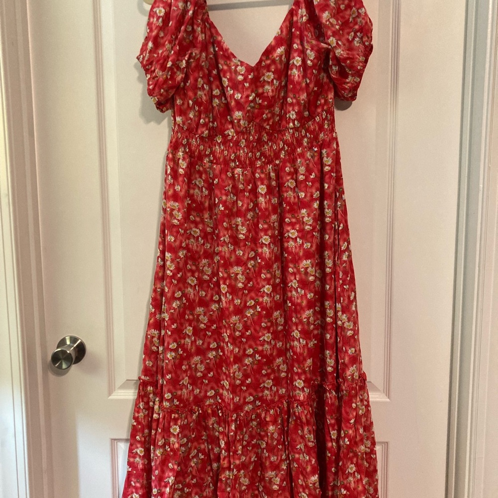 Floral Red Maxi Dress